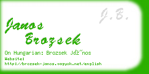 janos brozsek business card